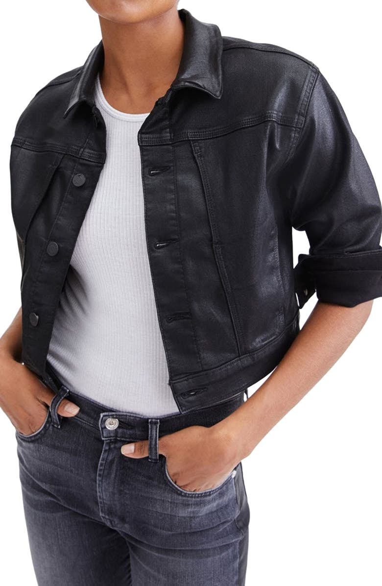 7 For All Mankind Seven Triple Slant Coated Denim Jacket, Main, color, 