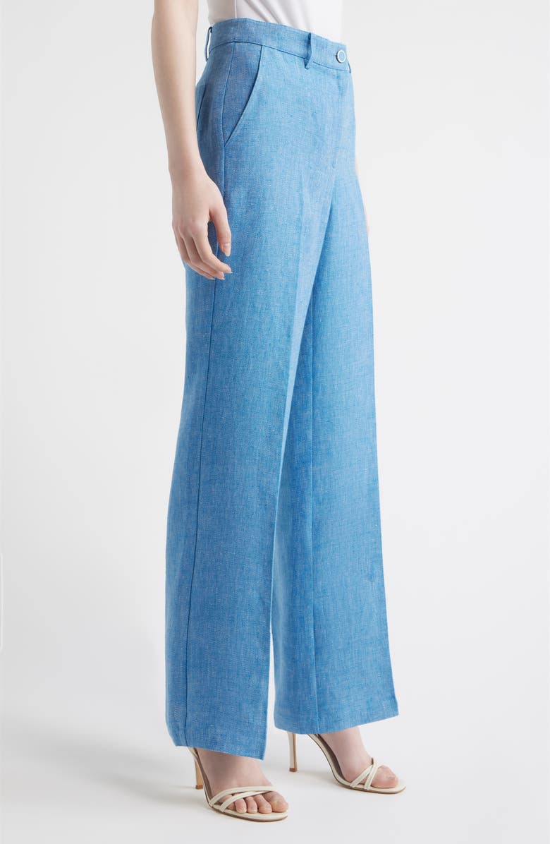 Elie Tahari The Edna Linen Pants, Alternate, color, Celestial Blue