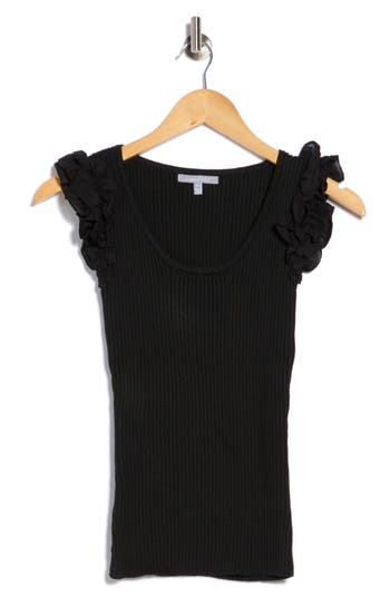 Tart Decla Ruffle Sleeve Knit Top In Black