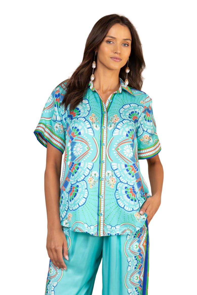 Aviara Silk Shirt, Main, color, Turquoise