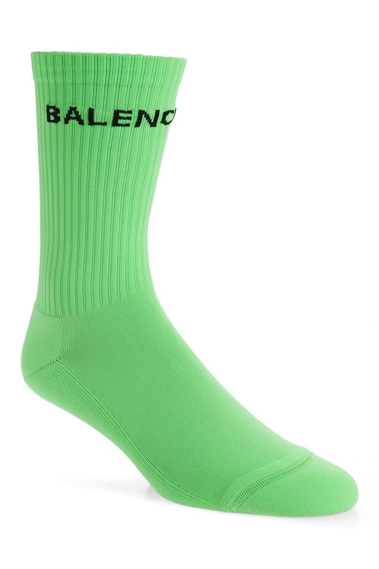 Fluorescent Tennis Socks, Main, color, GRASS GREEN/ BLACK