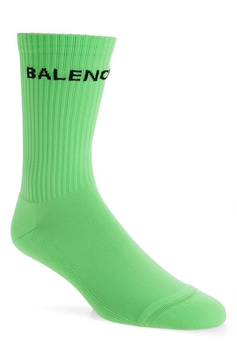 Balenciaga Fluorescent Tennis Socks, Main, color,