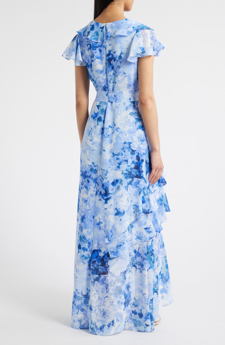 Eliza J Asymmetrical Ruffle Maxi Dress, Alternate, color, Periwinkle