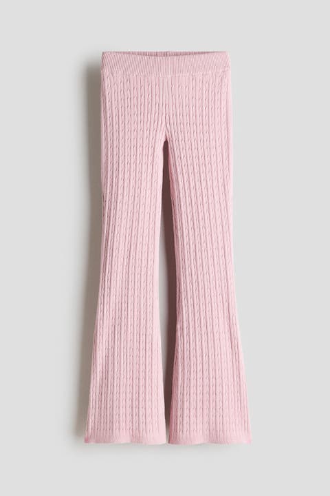 Flared Cable-knit Leggings