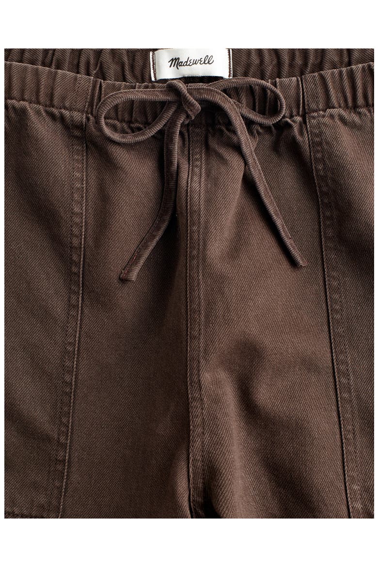 Pull-On Barrel Leg Airy Denim Utility Pants, Alternate, color, DARK BROWN