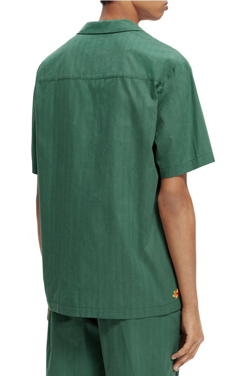 Scotch & Soda Sakura Embroidered Short Sleeve Button Up Shirt, Alternate, color, 