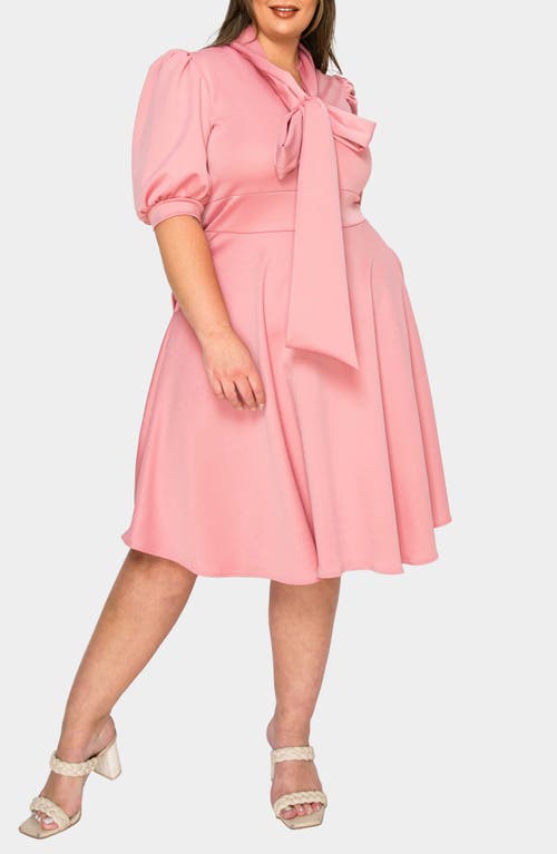 L I V D Carina Donna Fit & Flare Midi Dress In Mauve Light