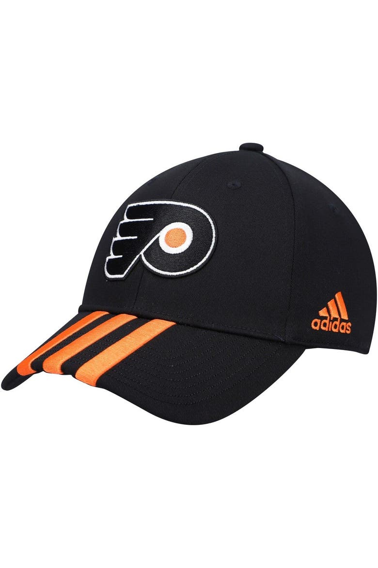 Men's adidas Black Philadelphia Flyers Locker Room Three Stripe Adjustable Hat, Main, color, BLACK