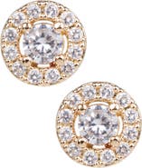 CZ by Kenneth Jay Lane 14K Gold Plated Cubic Zirconia Circle Stud Earrings
