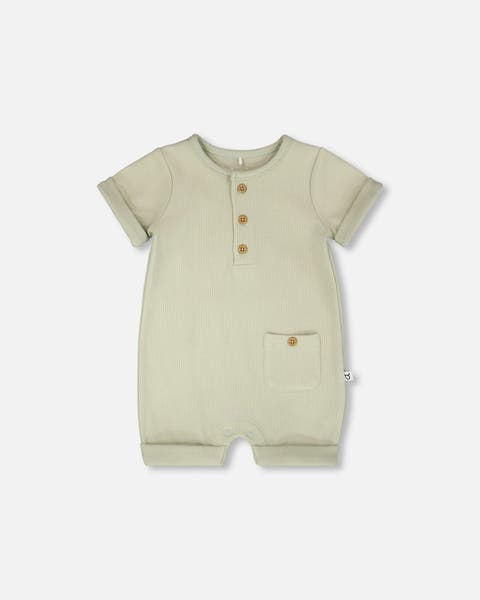 Cotton Rib Short Sleeves Romper (Baby)