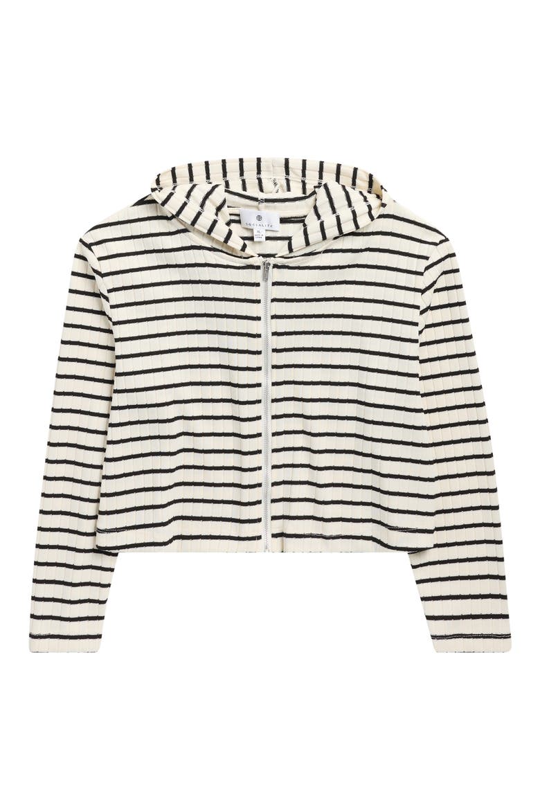 Kids' Zip-Up Hoodie, Main, color, IVORY/ BLACK