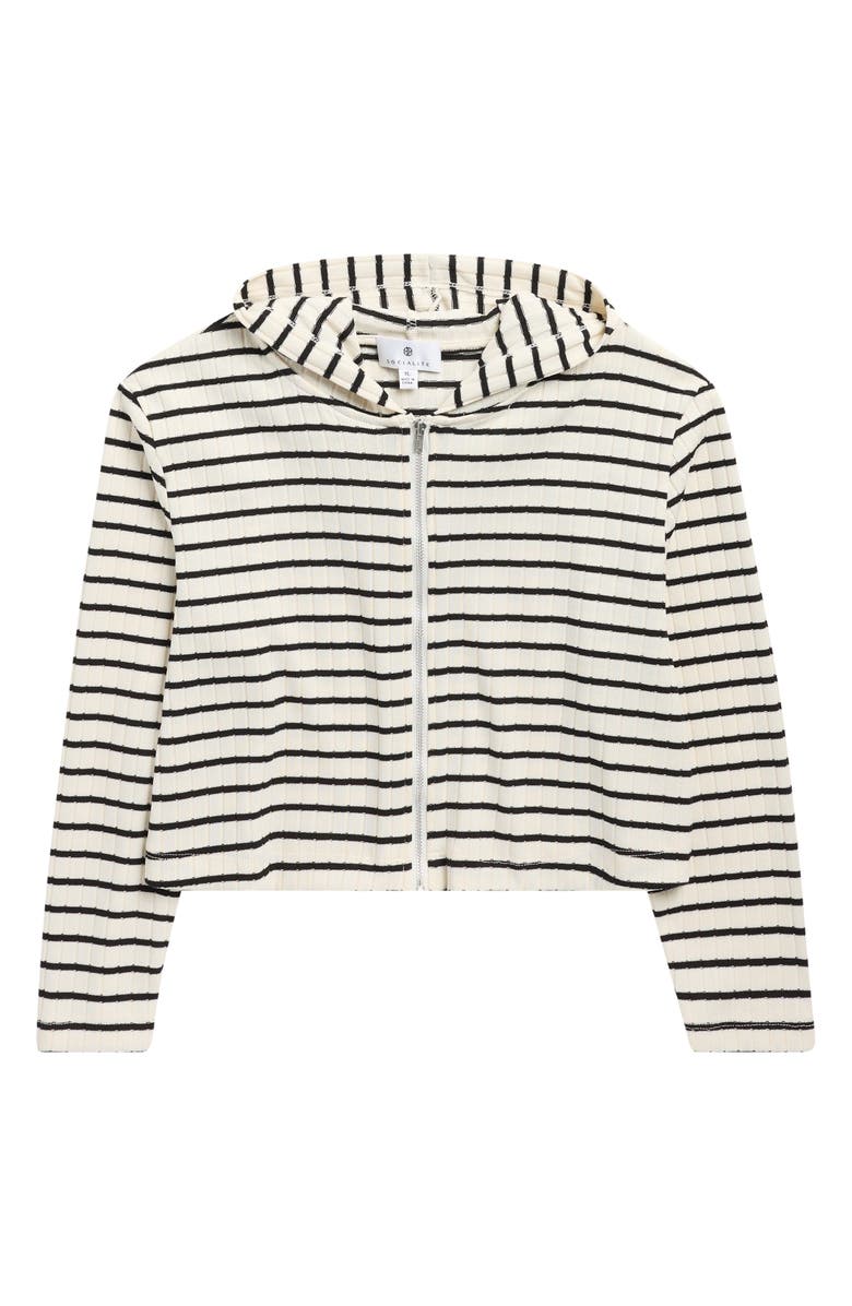 Walking on Sunshine Kids' Zip-Up Hoodie, Main, color, Ivory/ Black
