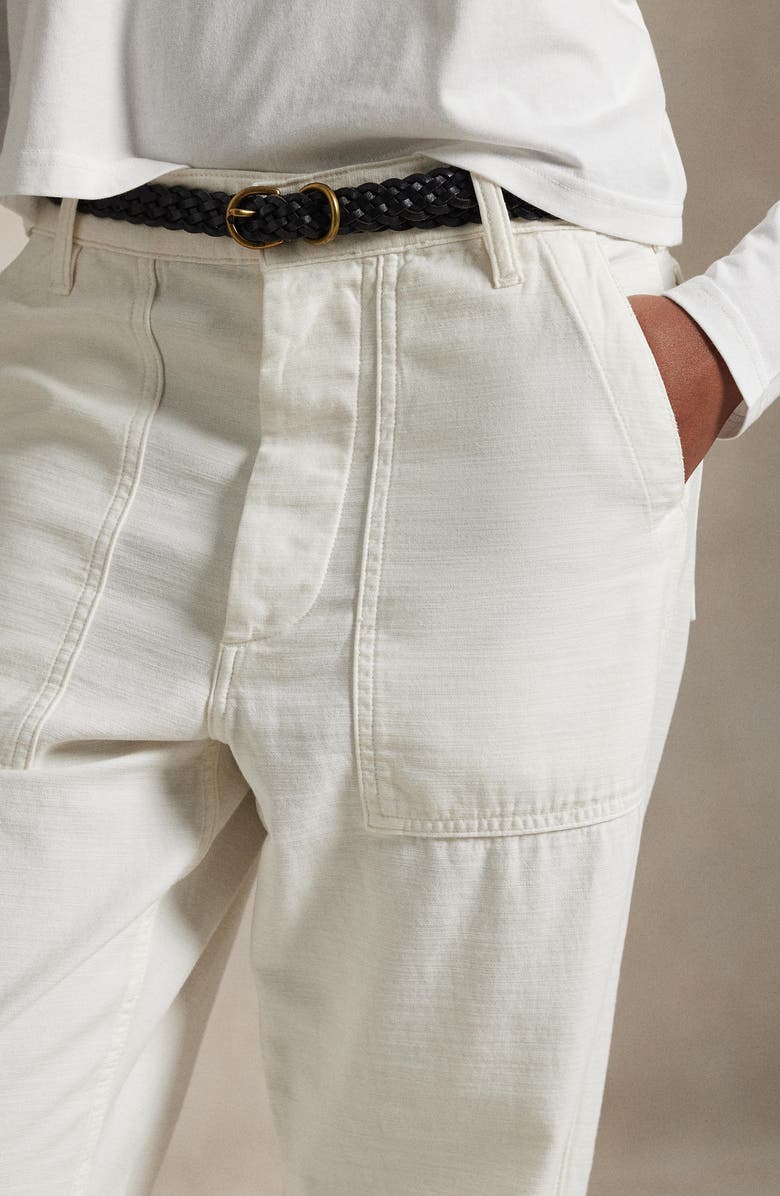 Polo Ralph Lauren Straight Leg Cotton Sateen Pants, Alternate, color, Ecru