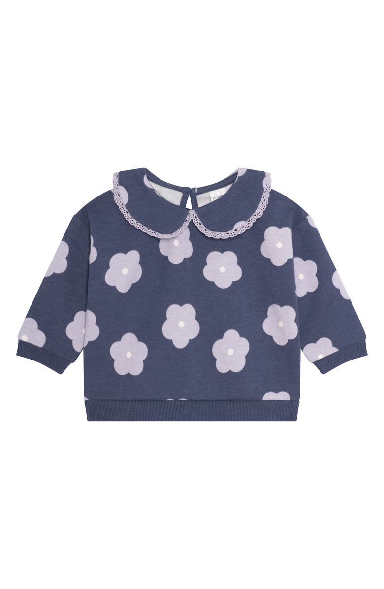 PL Baby by Petit Lem Peter Pan Collar Top, Leggings & Headband Set, Alternate, color, Flowers