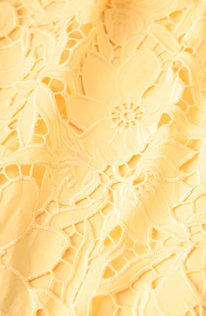 Ted Baker Micah Lace Embroidered Button-Up Top, Alternate, color, Creamed Corn