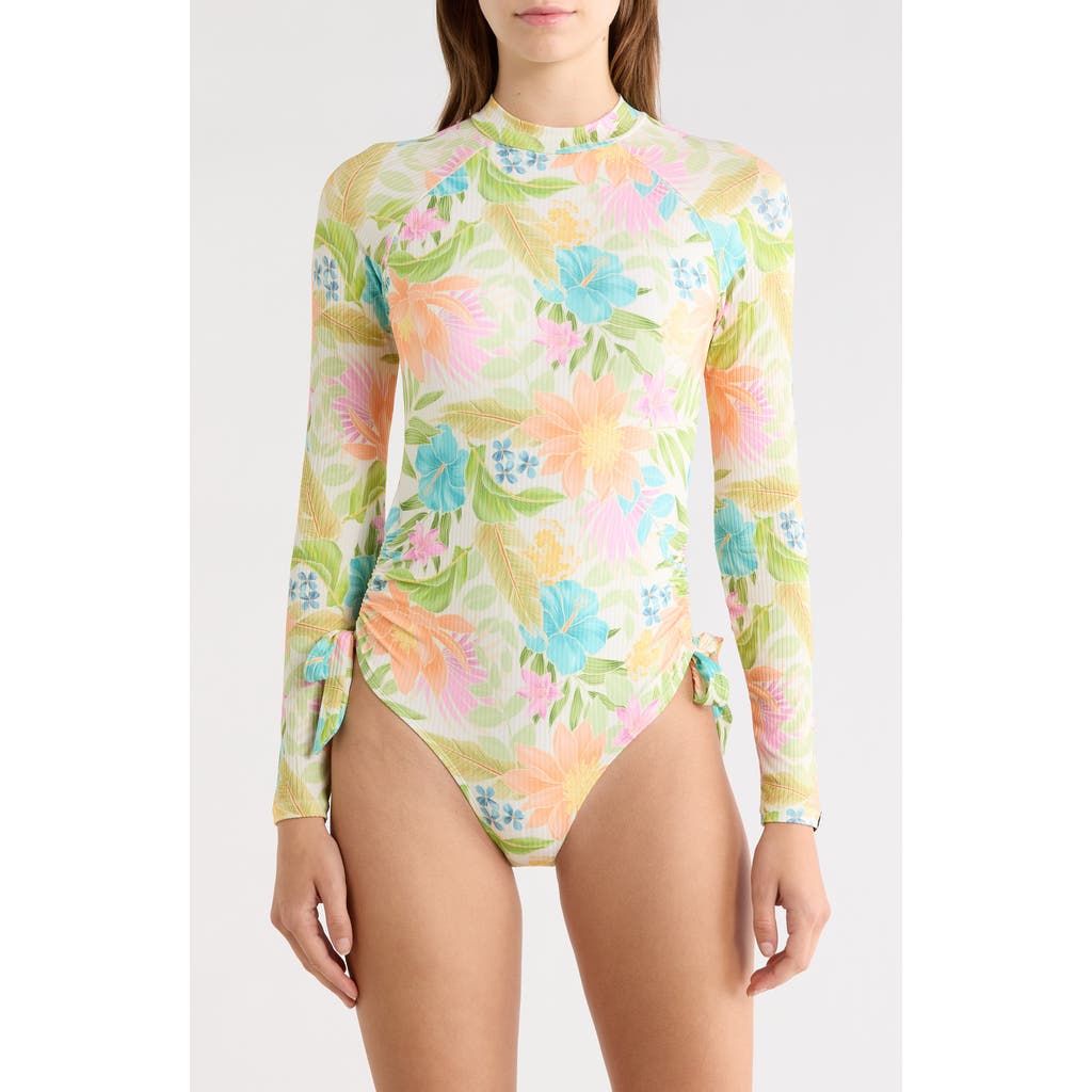 Rip Curl Catalina Island Long Sleeve One-Piece Swimsuit in Multico at Nordstrom, Size Large