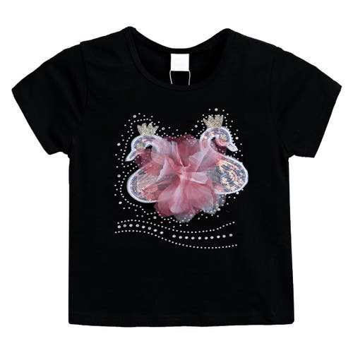 Mimi Tutu Swan-appliqué T-shirt In Black