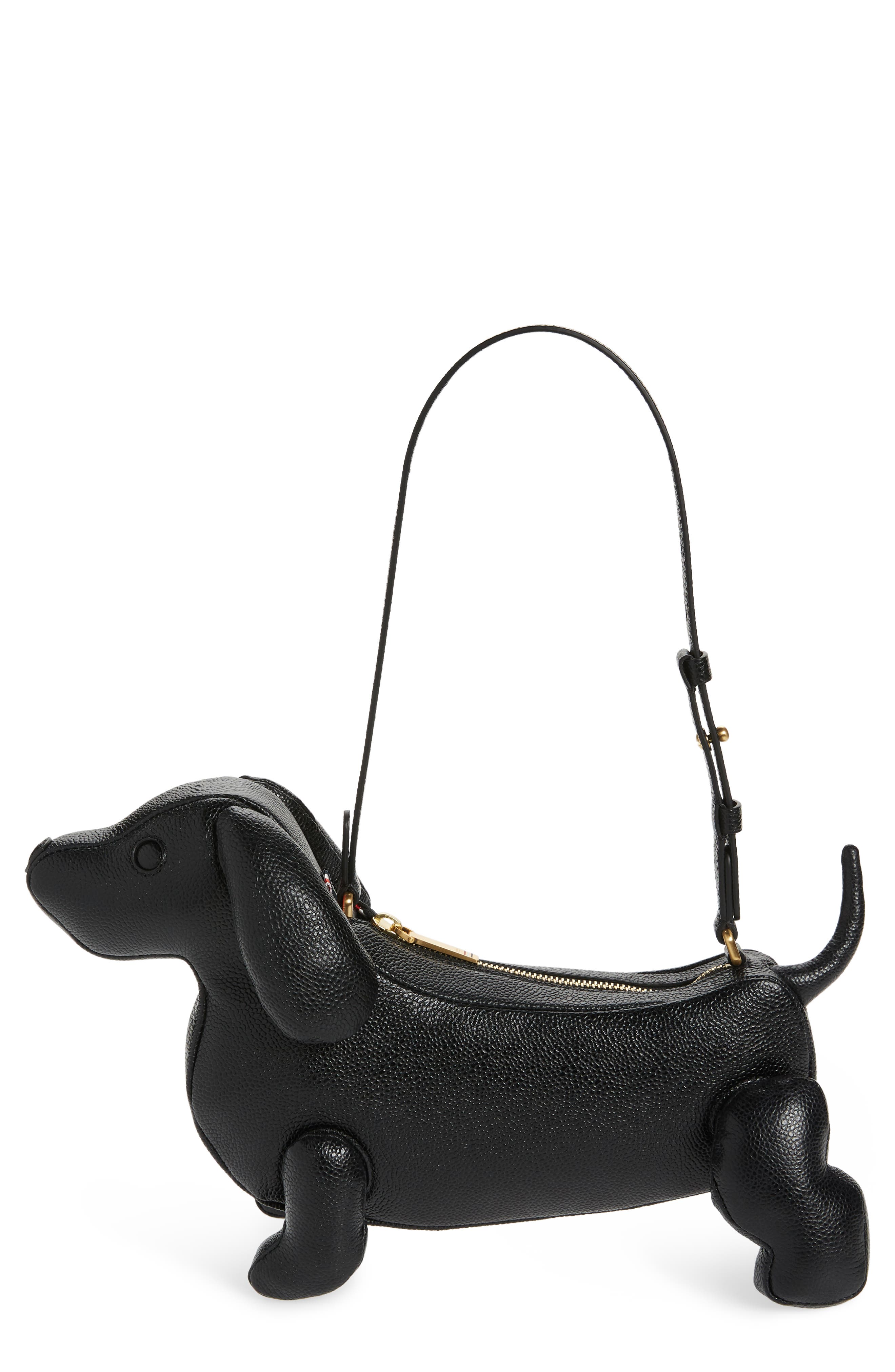 Thom Browne Hector Leather Baguette Shoulder Bag, Main, color, 