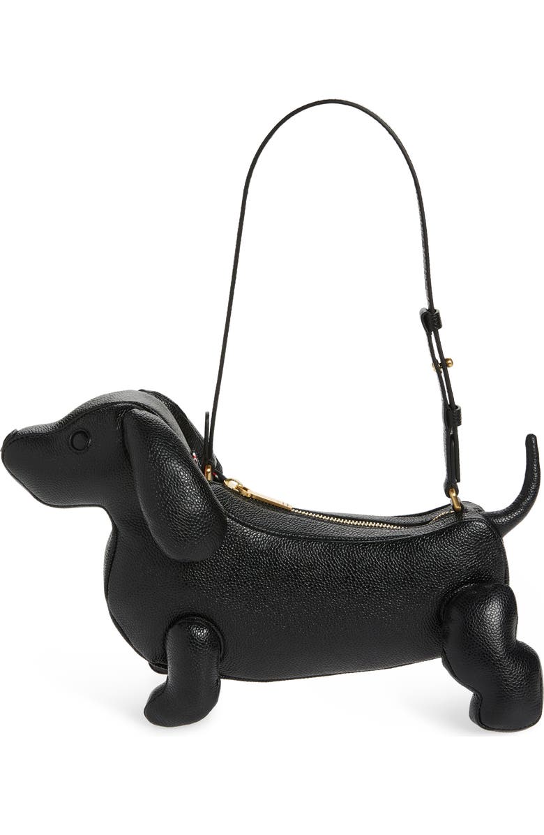 Thom Browne Hector Leather Baguette Shoulder Bag, Main, color,