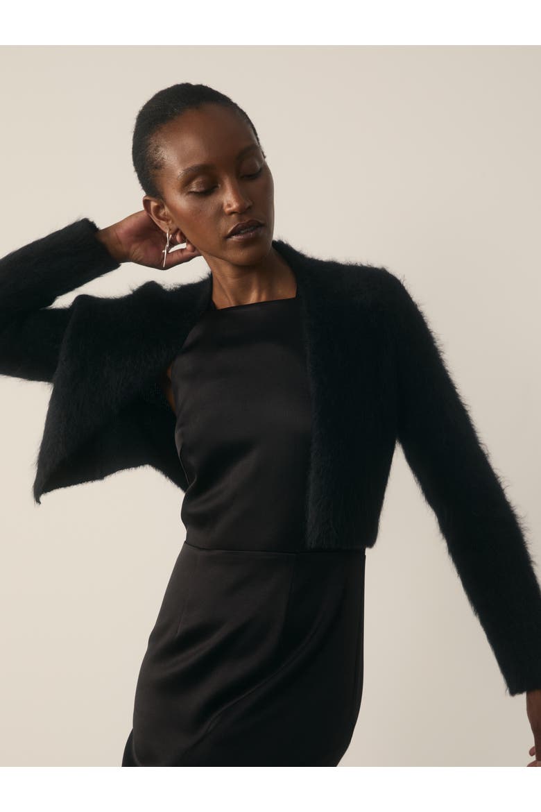 Featherweight Evening Bolero Cardigan, Alternate, color, Black