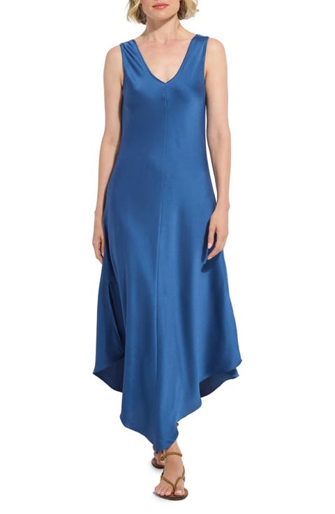 Sakura Satin Handkerchief Maxi Dress