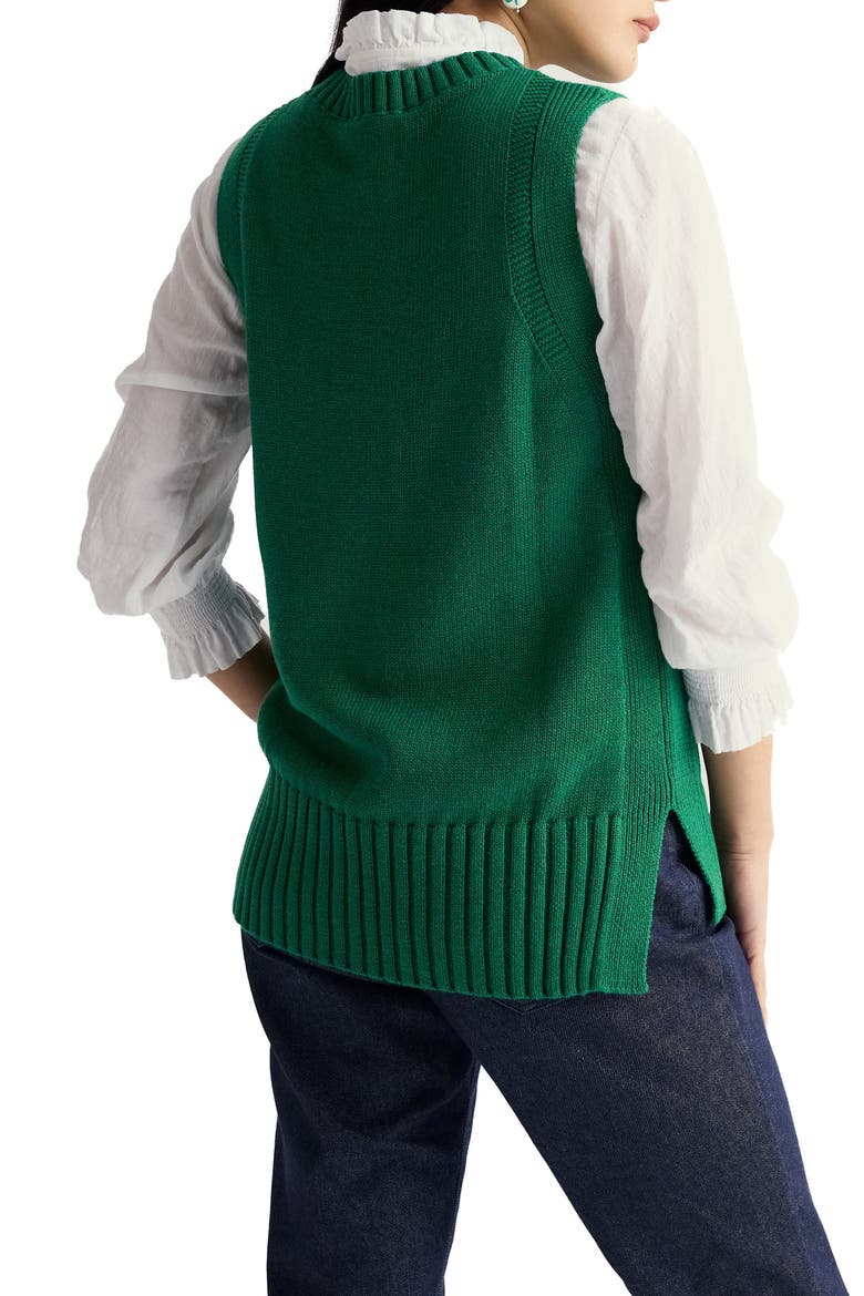 Organic Cotton Sweater Vest, Alternate, color, DARK STEM
