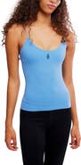 Free People Skinny Strap Logo Tank