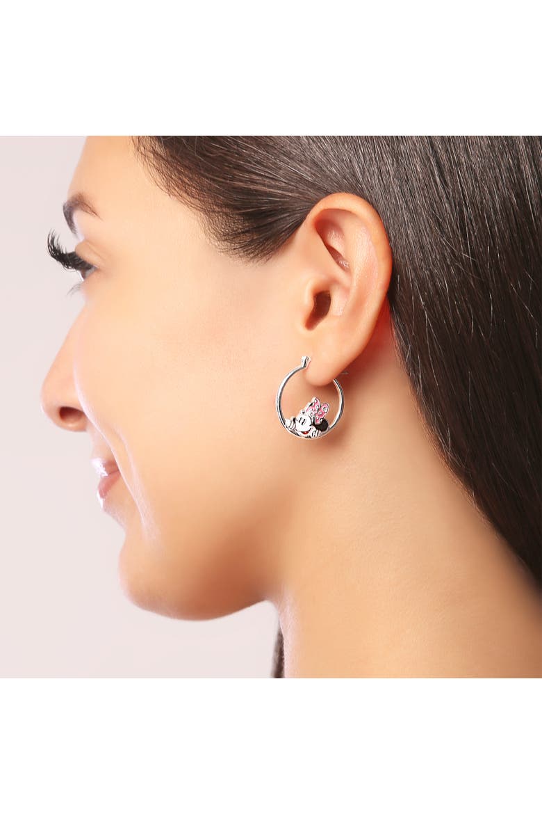 Cute Head Hoop Earrings, Alternate, color, Silver