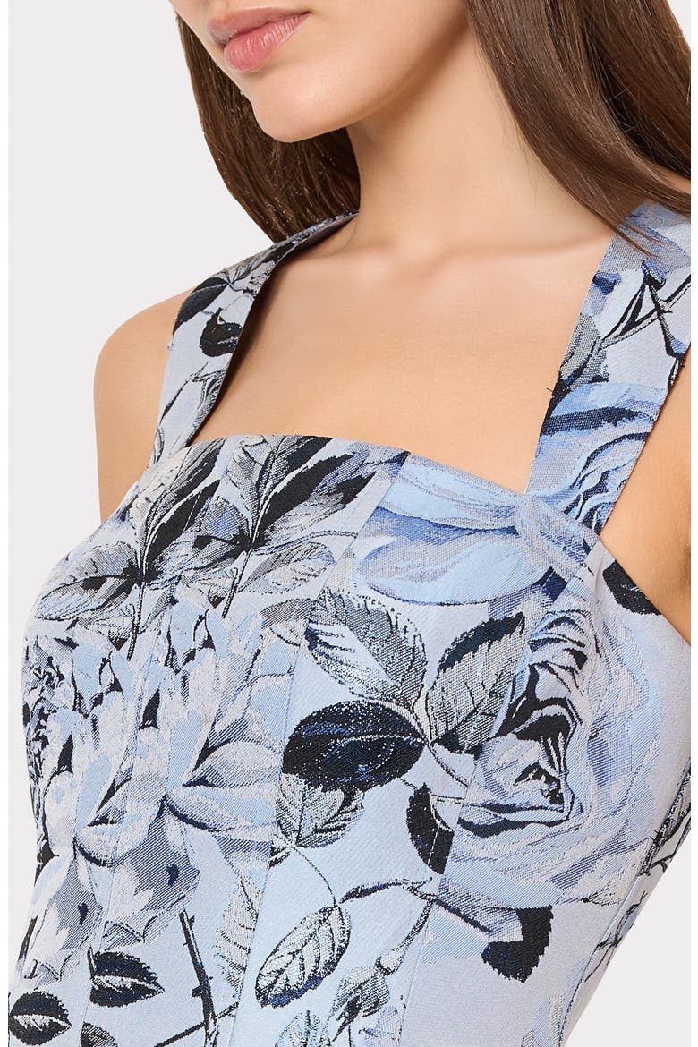 Elodie Metallic Jacquard Minidress, Alternate, color, BLUE/ NAVY