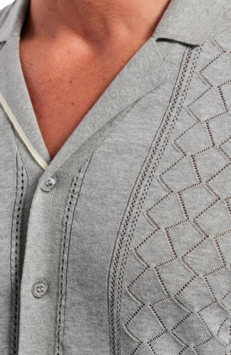 Robert Graham Delmar Pointelle Cotton Button-Up Sweater, Alternate, color, 