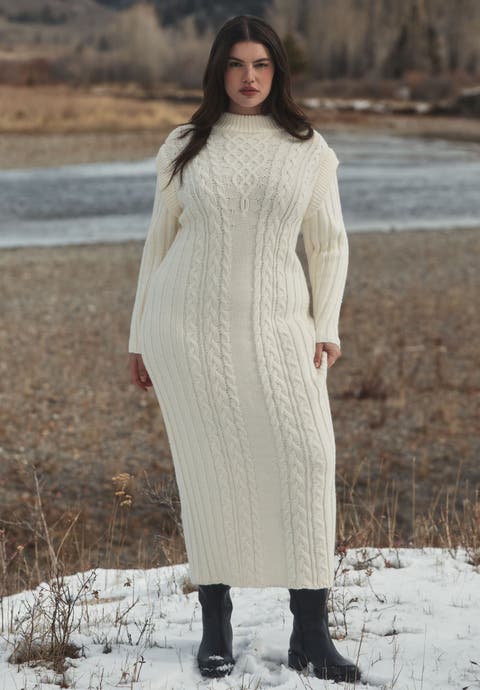 Cable Stitch Sweater Dress