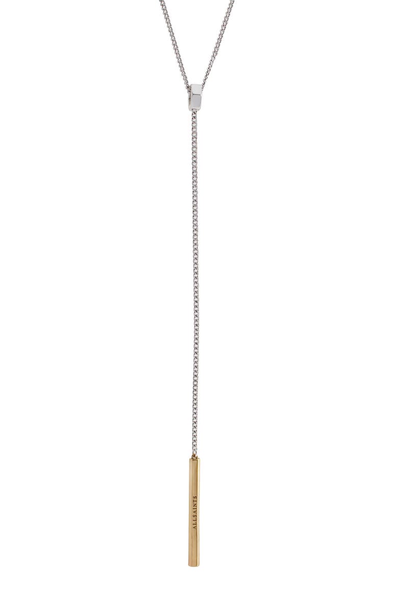 Two Tone Lariat Y-Necklace, Alternate, color, TWO TONE