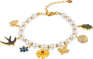 EYE CANDY LOS ANGELES Anna CZ & Imitation Pearl Charm Bracelet