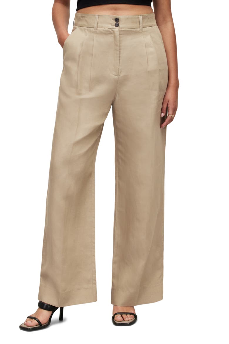 Petra Wide Leg Trousers, Main, color, LIGHT BEIGE