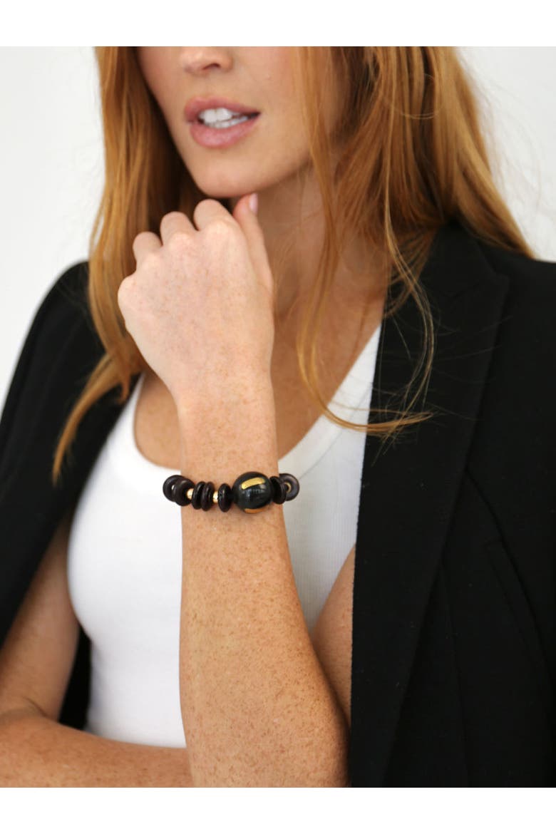 Limo Capsule Bracelet Hairtie, Alternate, color, Black And Gold
