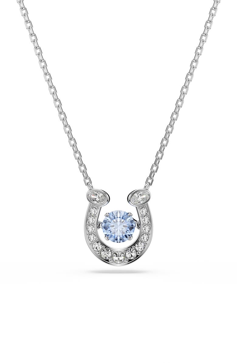 Swarovski Symbolica Pendant Necklace, Main, color, Blue/ Silver