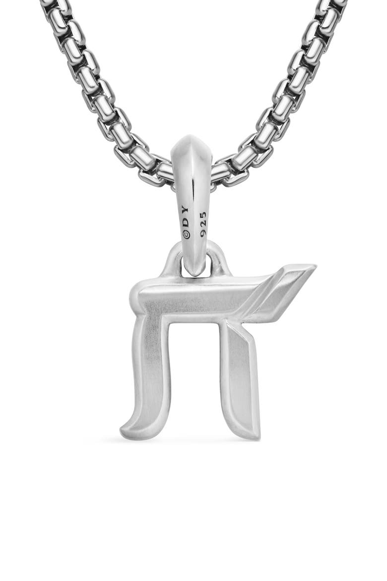 Chai Amulet in Sterling Silver with Pavé Black Diamonds, Alternate, color, BLACK DIAMOND