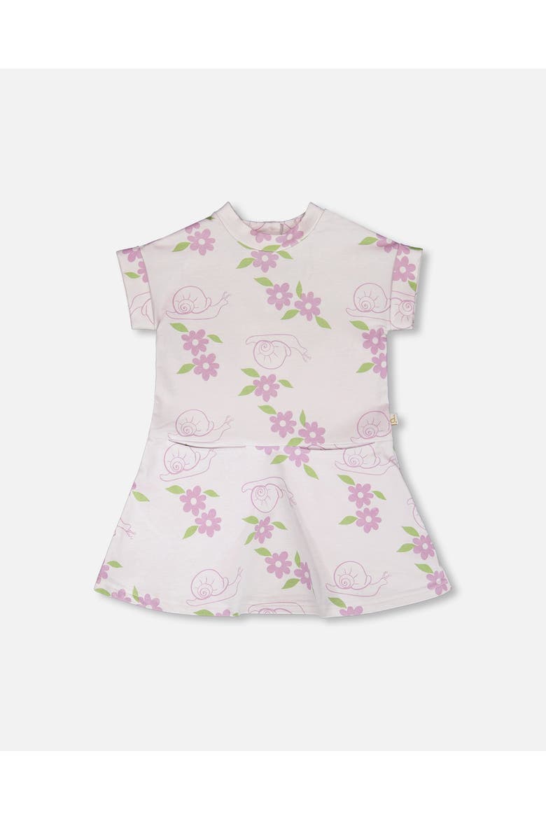 French Terry Snails Dress, Main, color, Lilac Snails Print