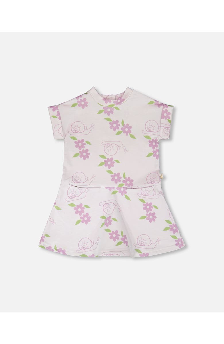 Deux par Deux French Terry Snails Dress, Main, color, Lilac Snails Print
