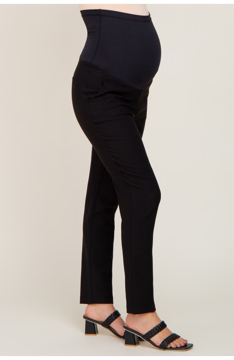 PinkBlush Stretchy Slim Fit Crop Maternity Dress Pants, Alternate, color, Black