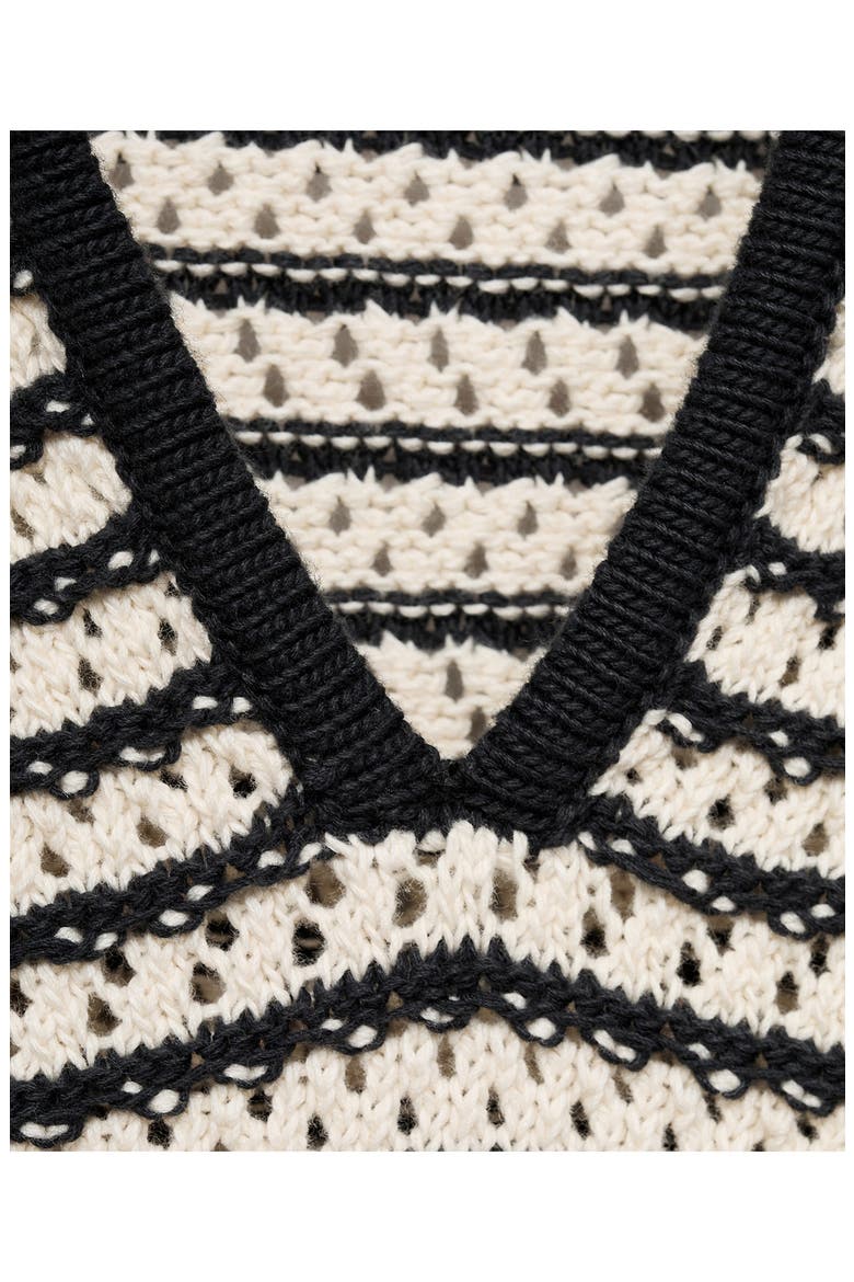 Stripe Open Stitch Cotton Polo, Alternate, color, BLACK