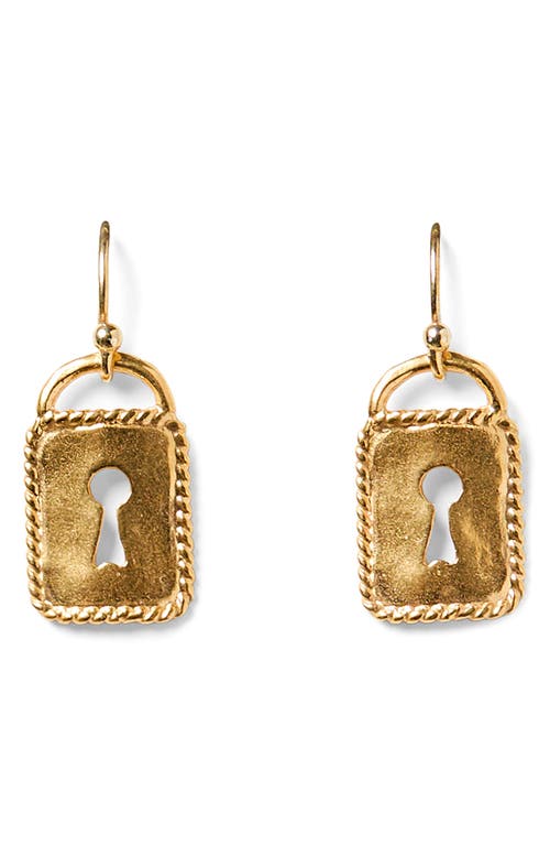 Chan Luu Mini Padlock Drop Earrings In Gold