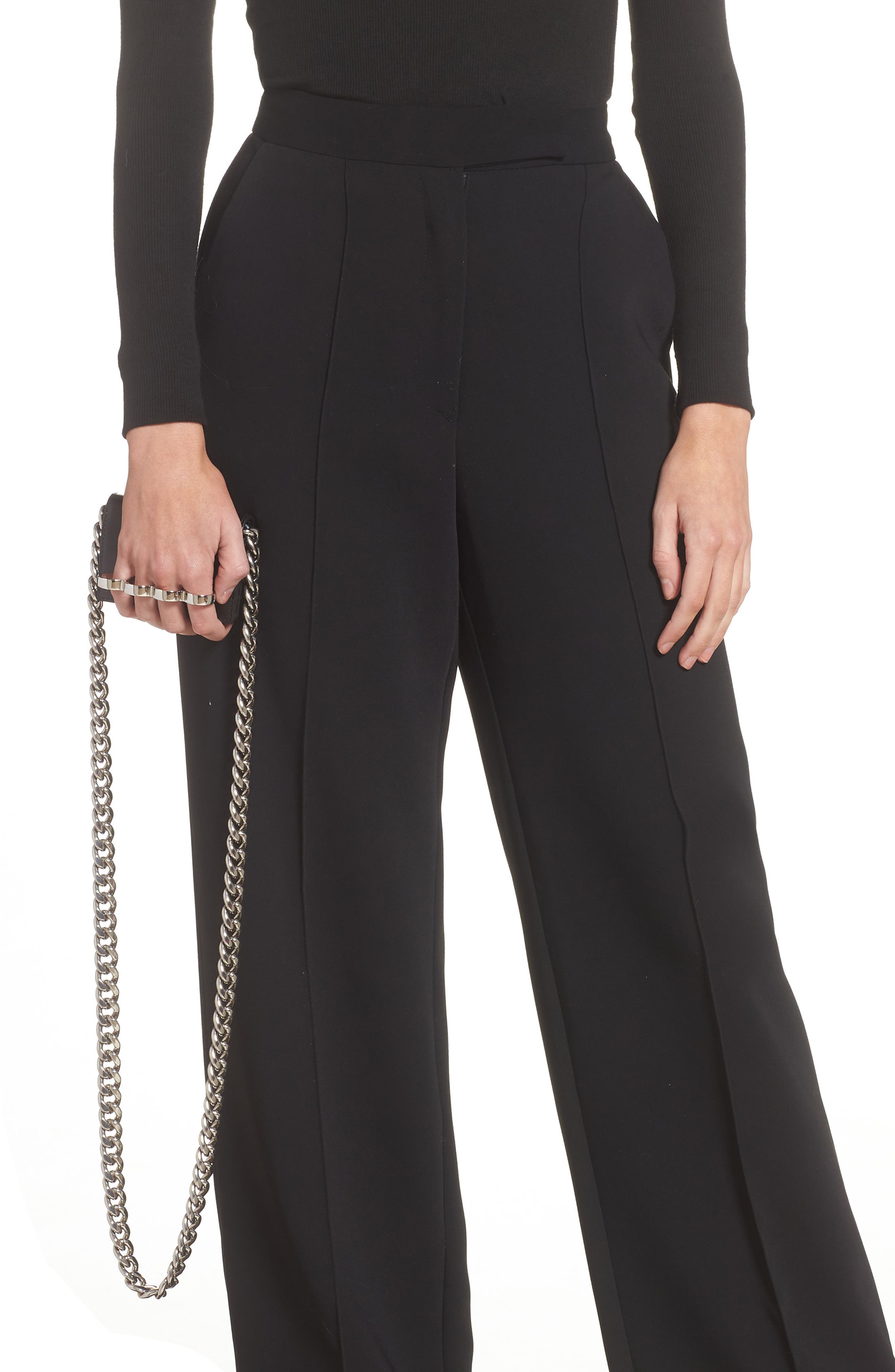 McQueen Alexander McQueen Micro The Four Ring Patent Leather Shoulder Bag, Alternate, color, 