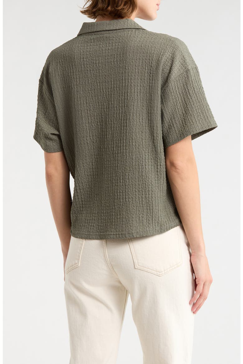 Short Sleeve Knit Button-Up Shirt, Alternate, color, P897 WASHED AGAVE GREEN
