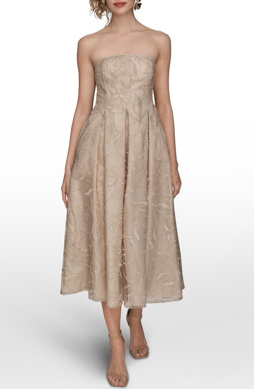 Donna Karan New York Sequin Strapless Maxi Dress In Brown