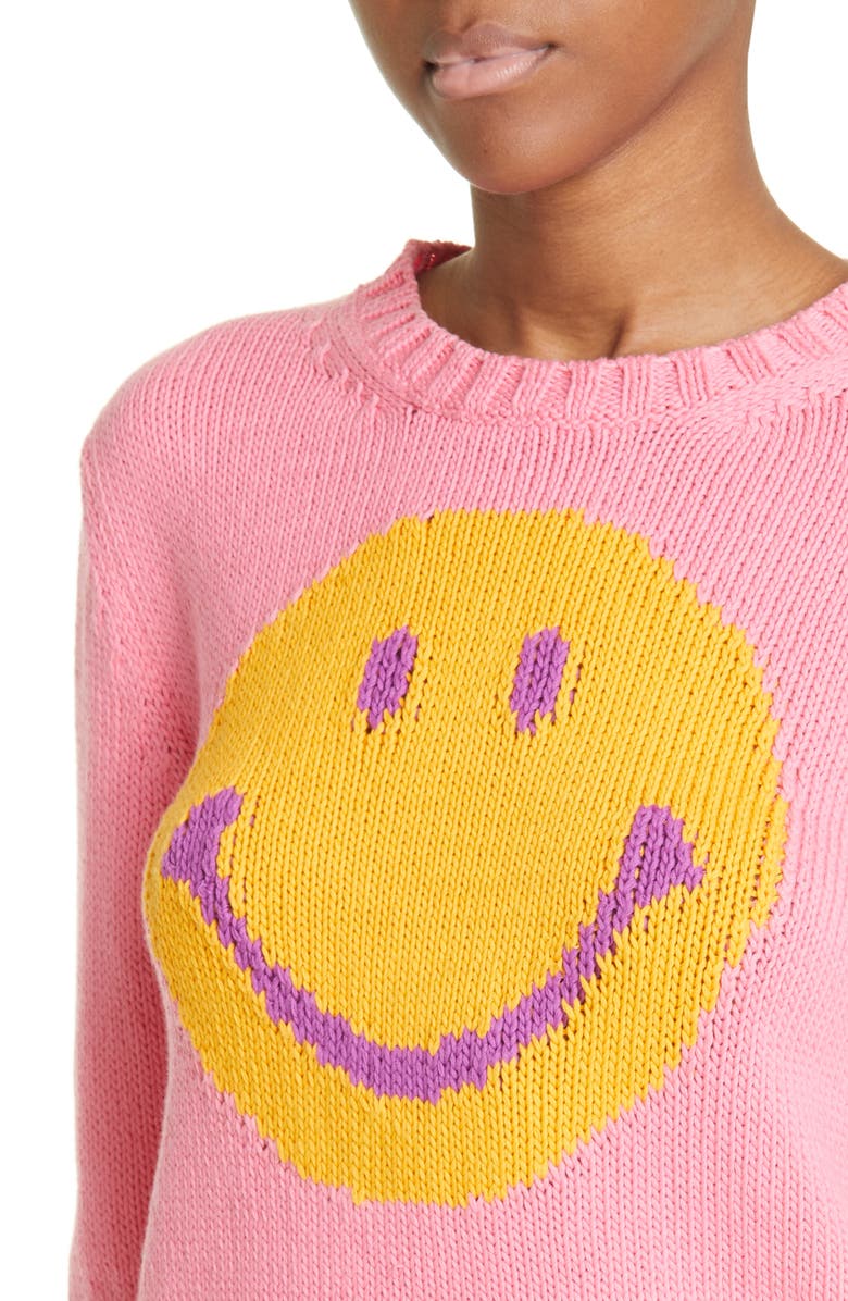 Moschino x Smiley<sup>®</sup> Intarsia Crewneck Sweater, Alternate, color,