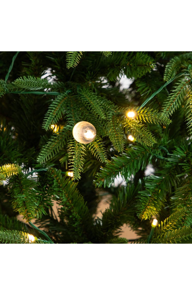 NEARLY NATURAL 4-ft Pre-Lit Artificial Luxembourg Pine Christmas Tree with 120 Multicolored Traditional Bulb LED Lights, Alternate, color, Green