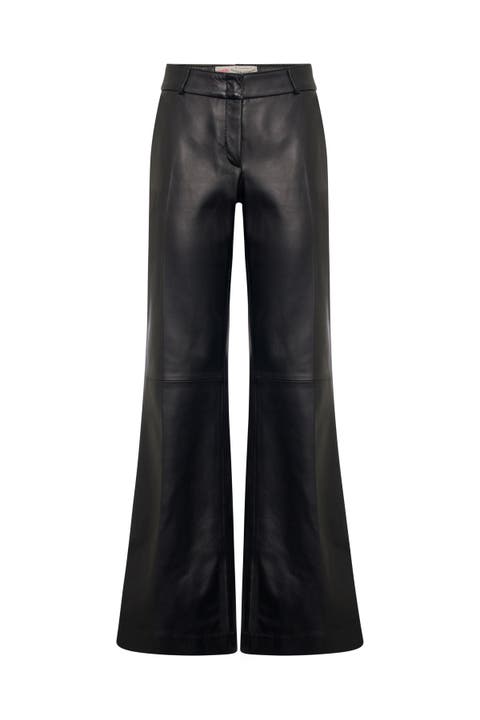 Nappa Leather Bootleg Pants