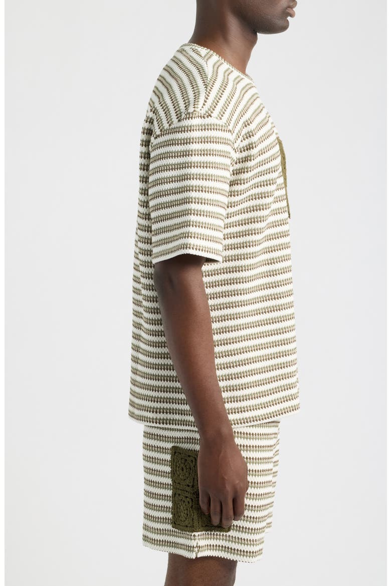 Mathias Stripe Jacquard Pocket T-Shirt, Alternate, color, KHAKI- 03