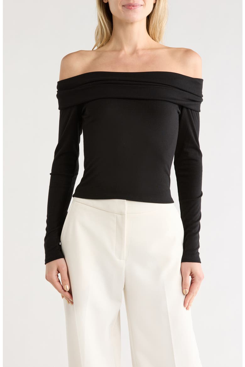 Josie Off the Shoulder Top, Main, color, BLACK